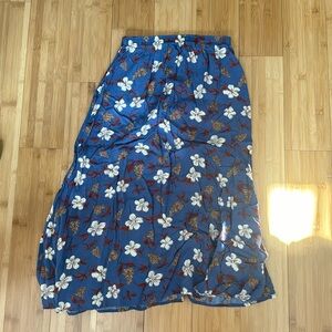 vintage floral maxi or midi skirt